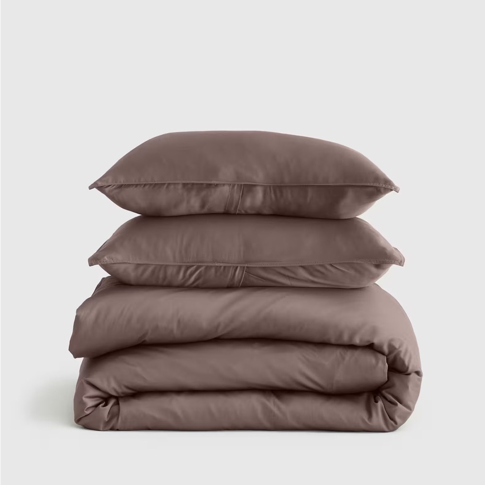Quince King Cal King Bamboo Duvet Cover Set Stone